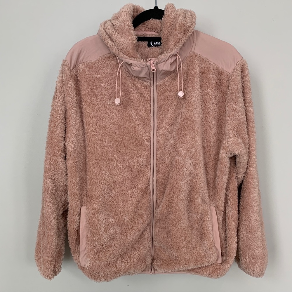 Zyia Blush Colored Teddy‎ Bear Jacket Size M